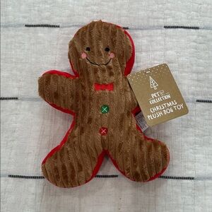 Gingerbread Christmas Squeaky Plush Dog Toy